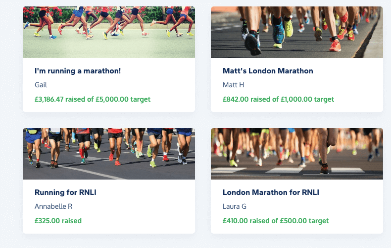Fundraising pages
