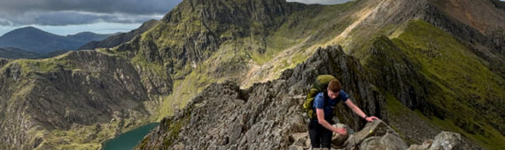 Scott and Finn climbing the Welsh 3000s for Young Lives vs Cancer
