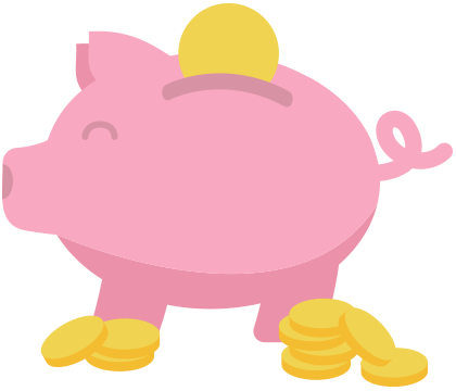 Piggybank with money